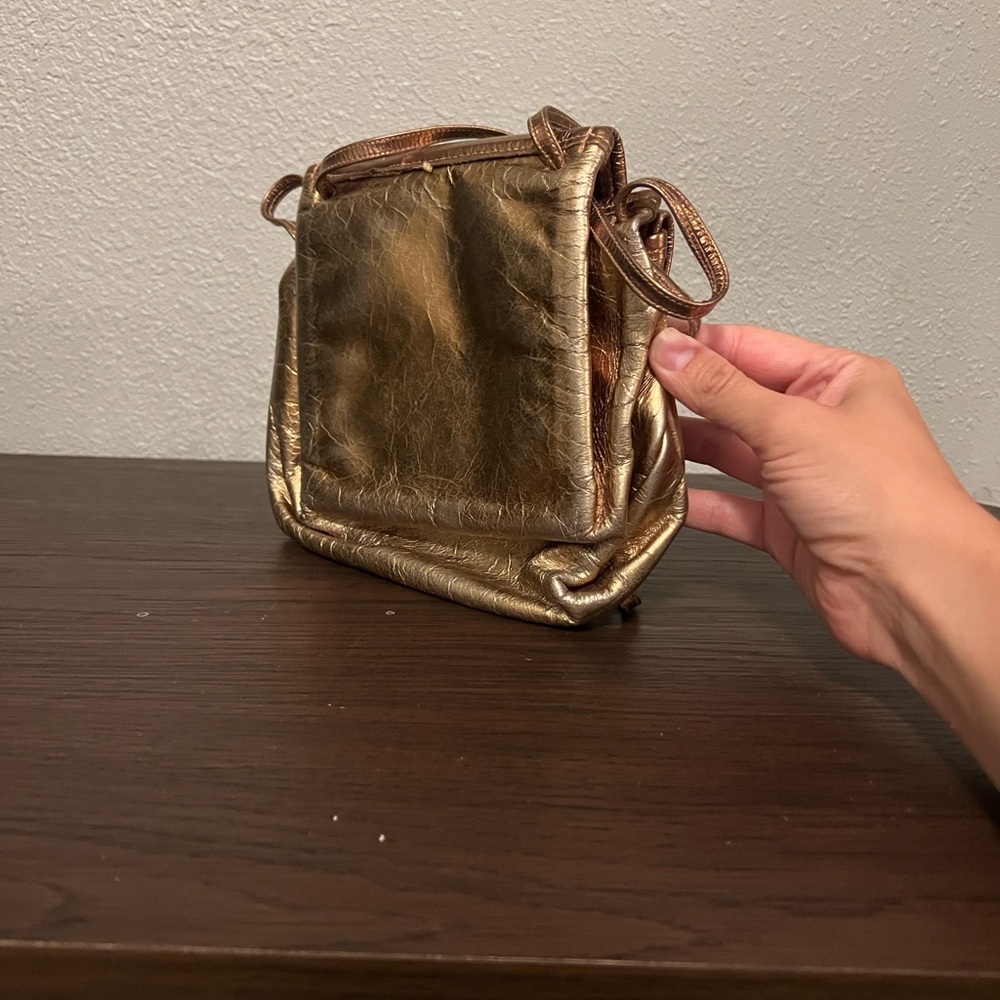 Metallic Gold Patchwork Bag - Picture 2 of 6